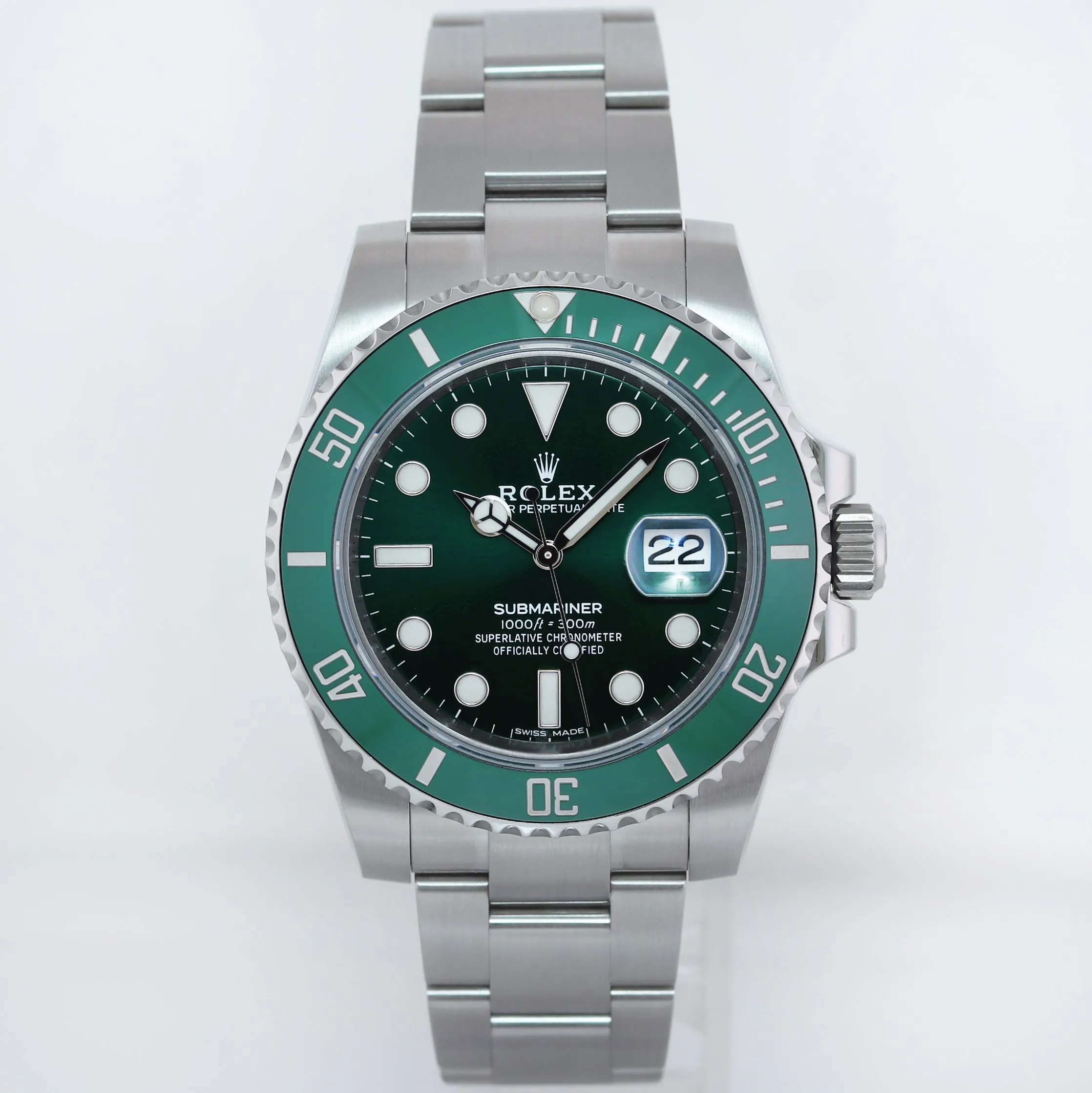 MINT 2017 PAPERS Rolex Submariner Hulk 116610LV Green Dial Ceramic Watch Box