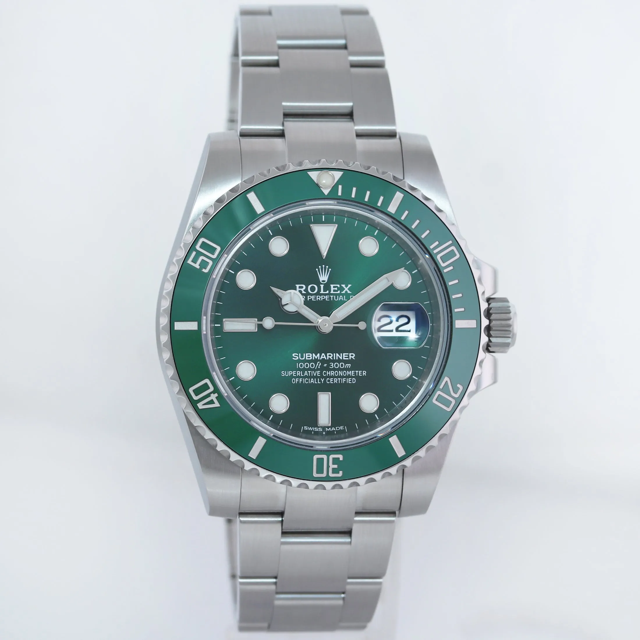 MINT 2017 PAPERS Rolex Submariner Hulk 116610LV Green Dial Ceramic Watch Box