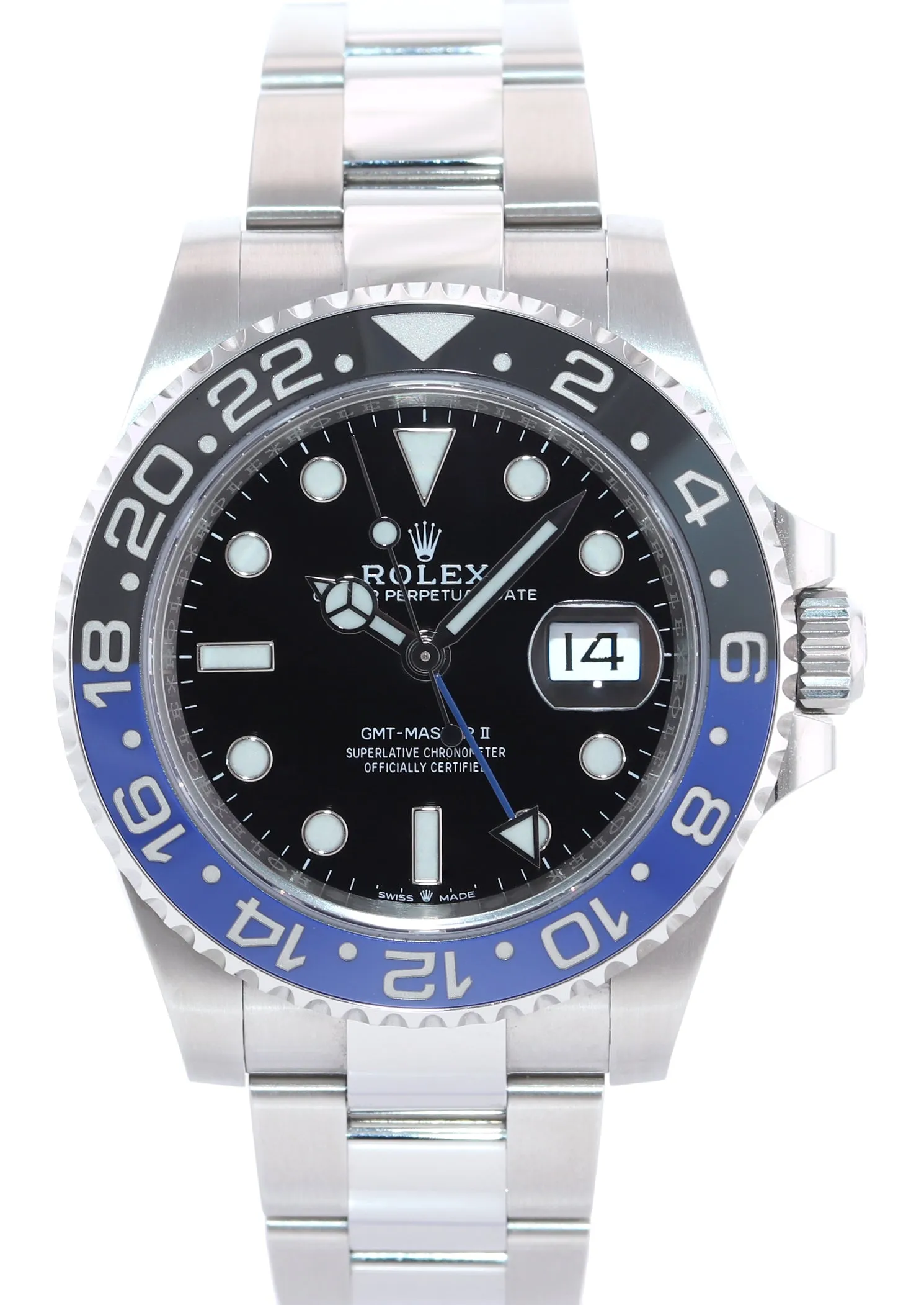 MINT 2022 Rolex 126710 BLNR GMT Master Batman Black Blue Oyster Ceramic Watch