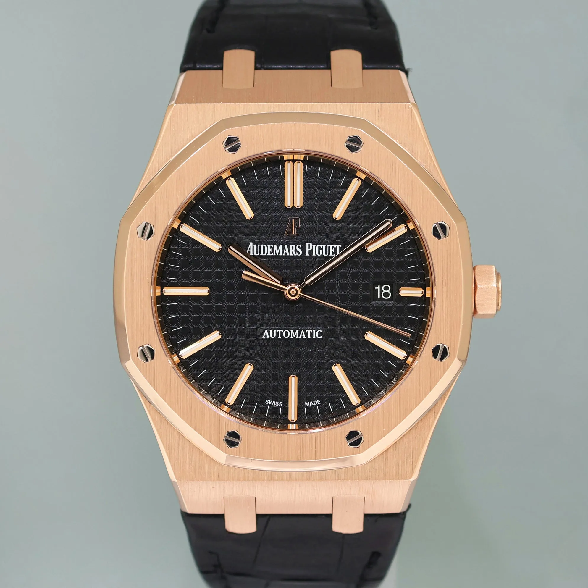 MINT Audemars Piguet Royal Oak 41mm Rose Gold 15500OR Black Dial Watch Box