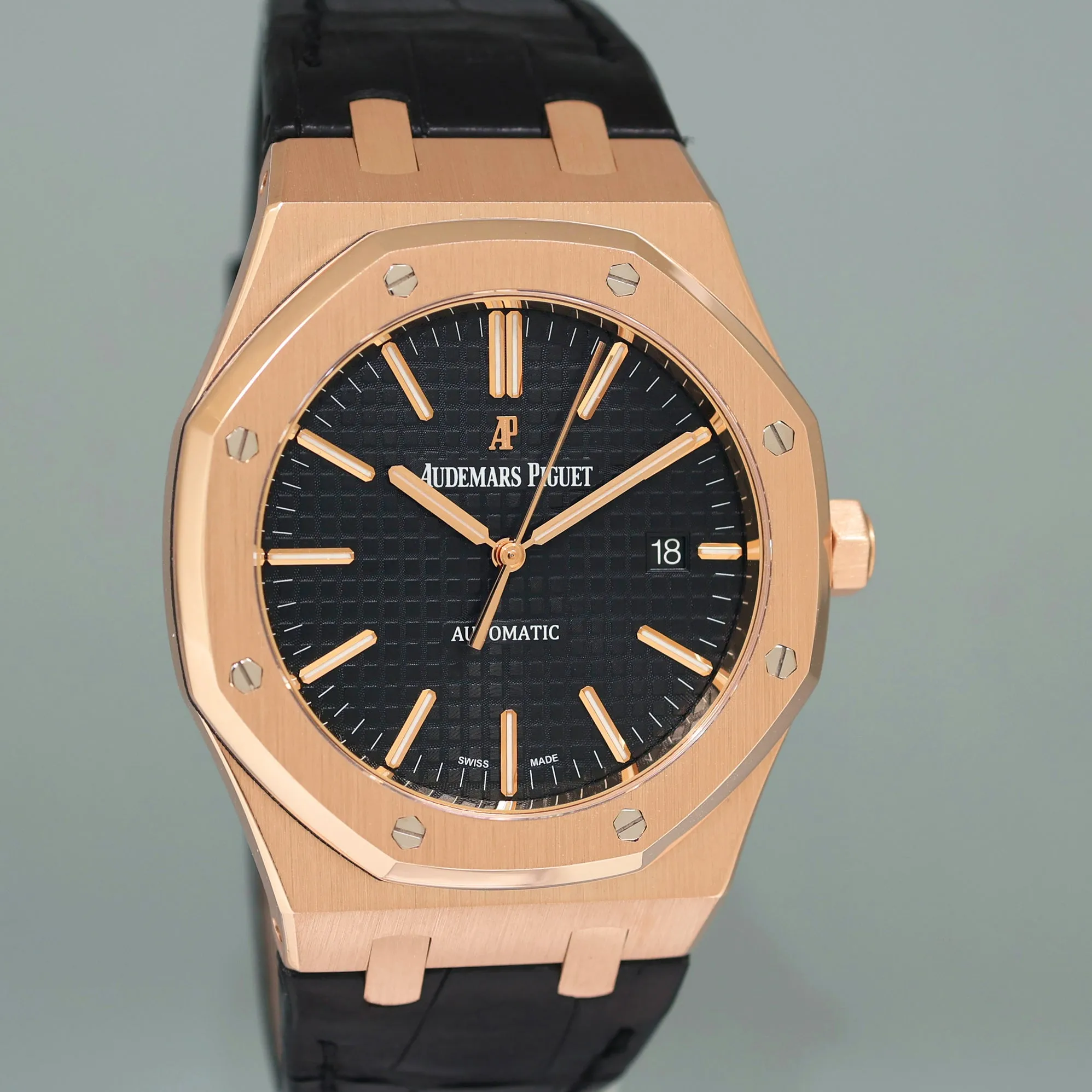MINT Audemars Piguet Royal Oak 41mm Rose Gold 15500OR Black Dial Watch Box