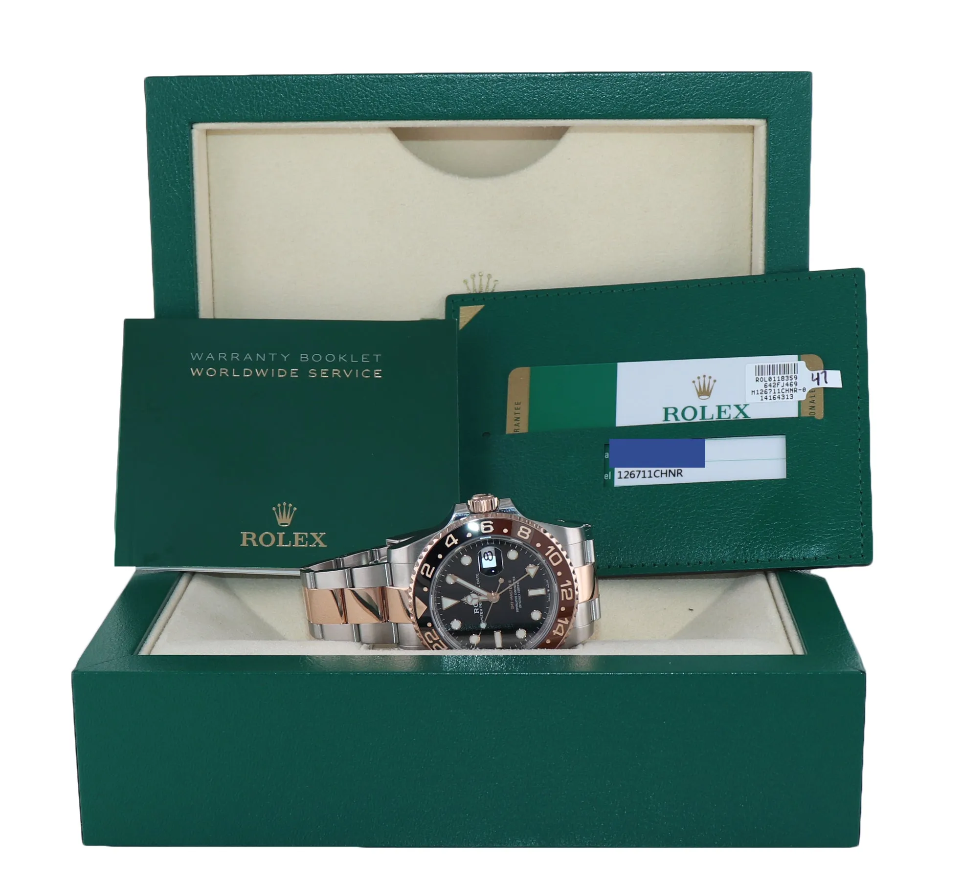 MINT PAPERS Rolex GMT Master Two Tone Steel Root Beer Rose Gold 126711 Watch Box