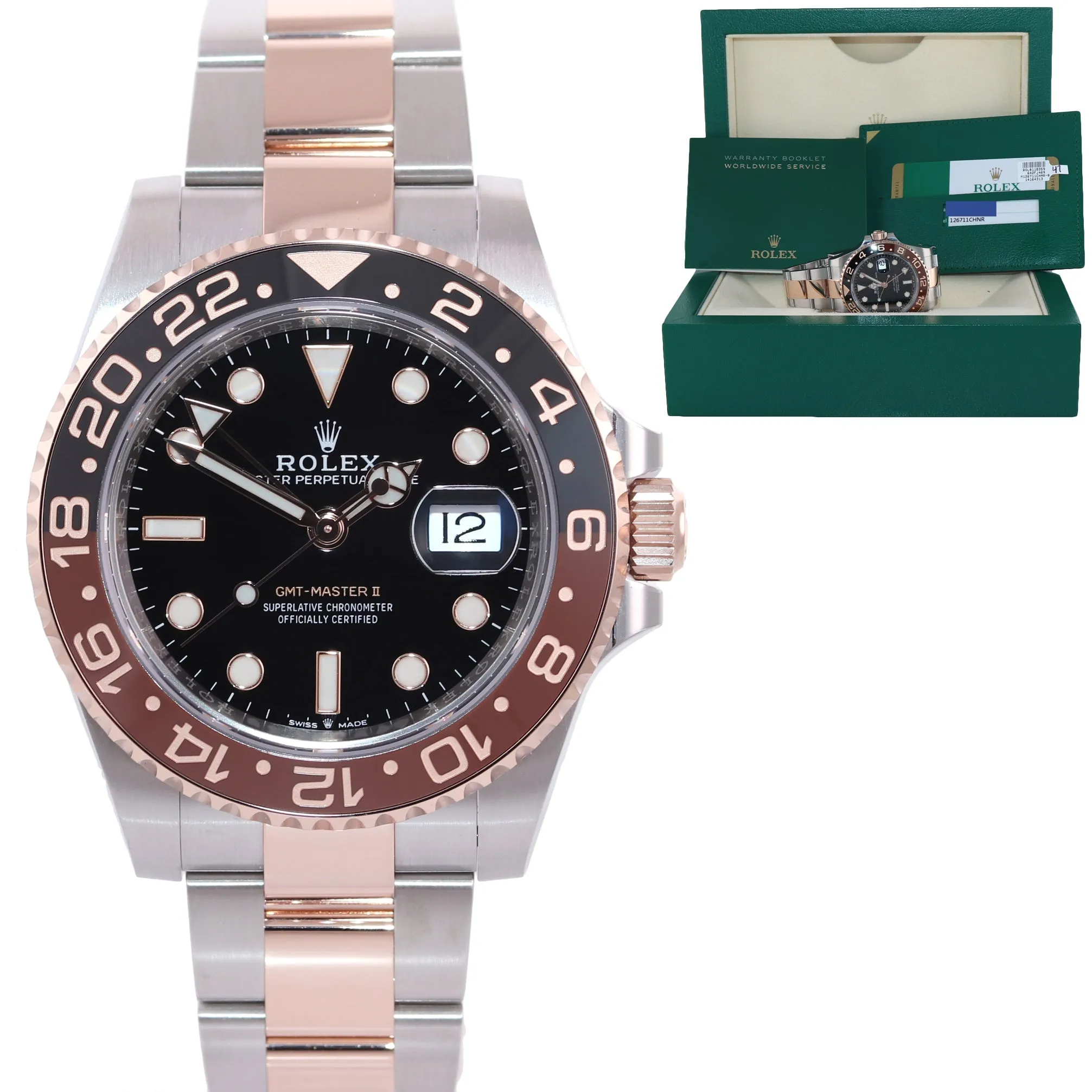 MINT PAPERS Rolex GMT Master Two Tone Steel Root Beer Rose Gold 126711 Watch Box