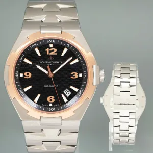MINT Vacheron Constantin Overseas Black Dial Two Tone Rose Gold 42mm Watch 47040