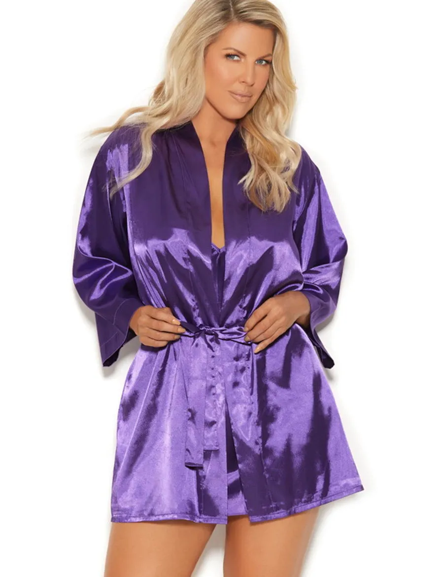 Pretty Purple Satin Nightie Queen