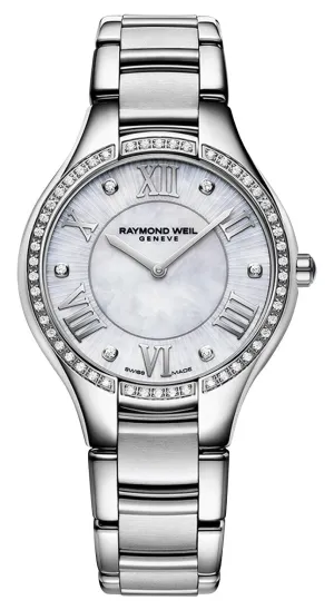 Raymond Weil Noemia Stainless Steel Mother-Of-Pearl Dial Diamonds Quartz Womens Watch 5132-S2S-00966