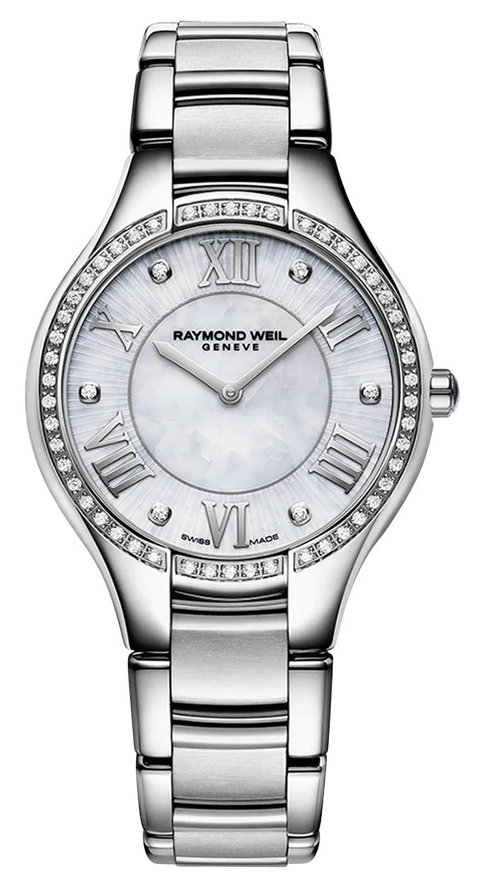 Raymond Weil Noemia Stainless Steel Mother-Of-Pearl Dial Diamonds Quartz Womens Watch 5132-S2S-00966