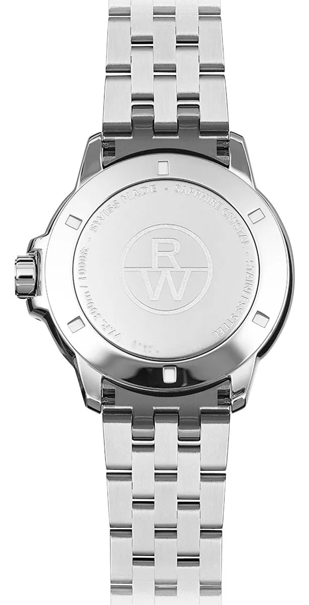 Raymond Weil Tango Stainless Steel White Dial Date Divers Quartz Mens Watch 8160-ST-00300