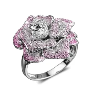 Regal Rose Rhodium Ring