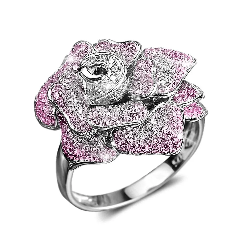 Regal Rose Rhodium Ring