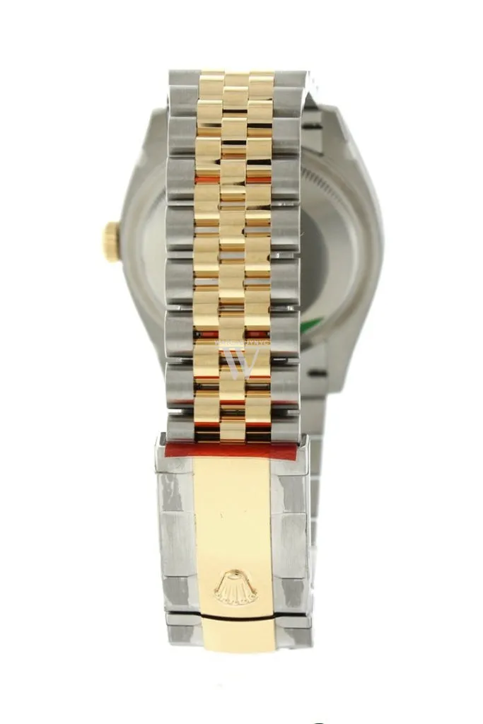 Rolex Datejust 36 White Roman Dial Diamond Bezel Jubilee Yellow Gold Two Tone Watch 126283RBR 126283 NP