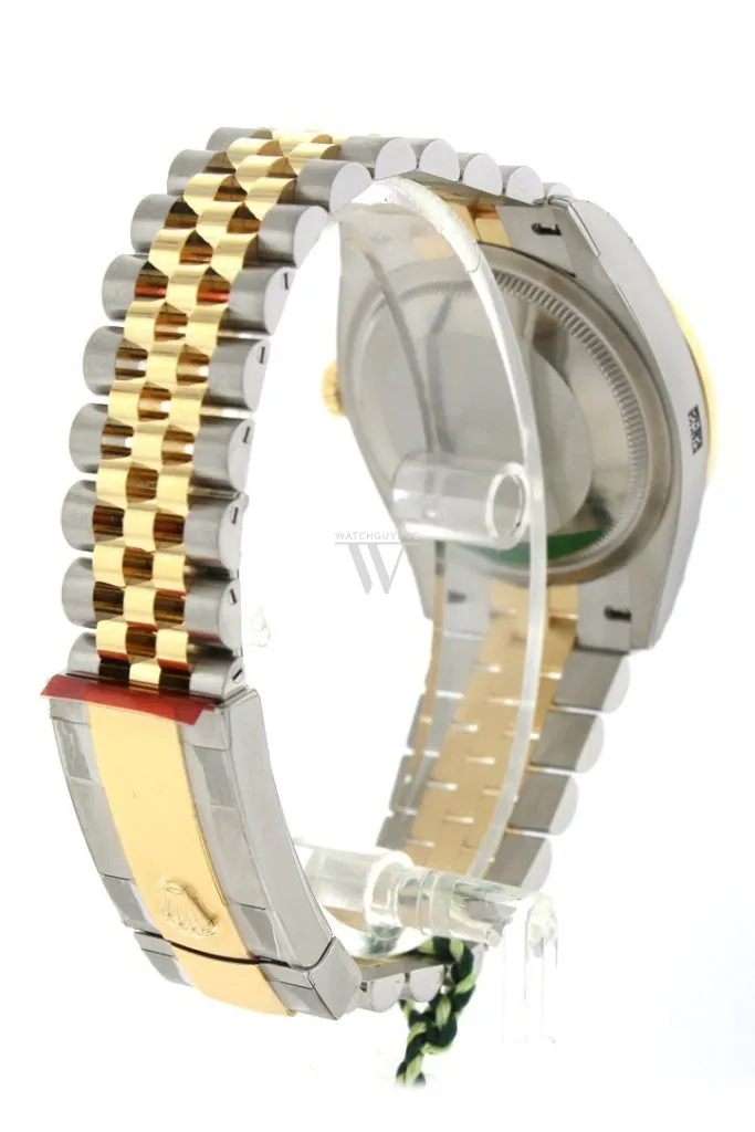 Rolex Datejust 36 White Roman Dial Diamond Bezel Jubilee Yellow Gold Two Tone Watch 126283RBR 126283 NP