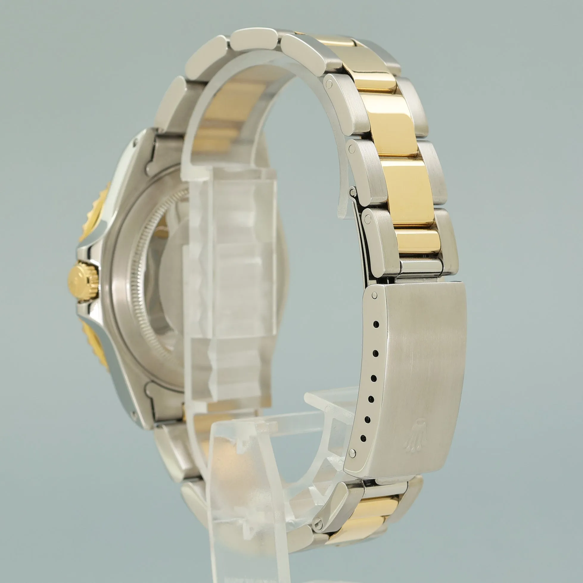 Rolex GMT-Master 2 16713 Two-Tone Yellow Gold Champagne Serti Ruby Diamond Watch