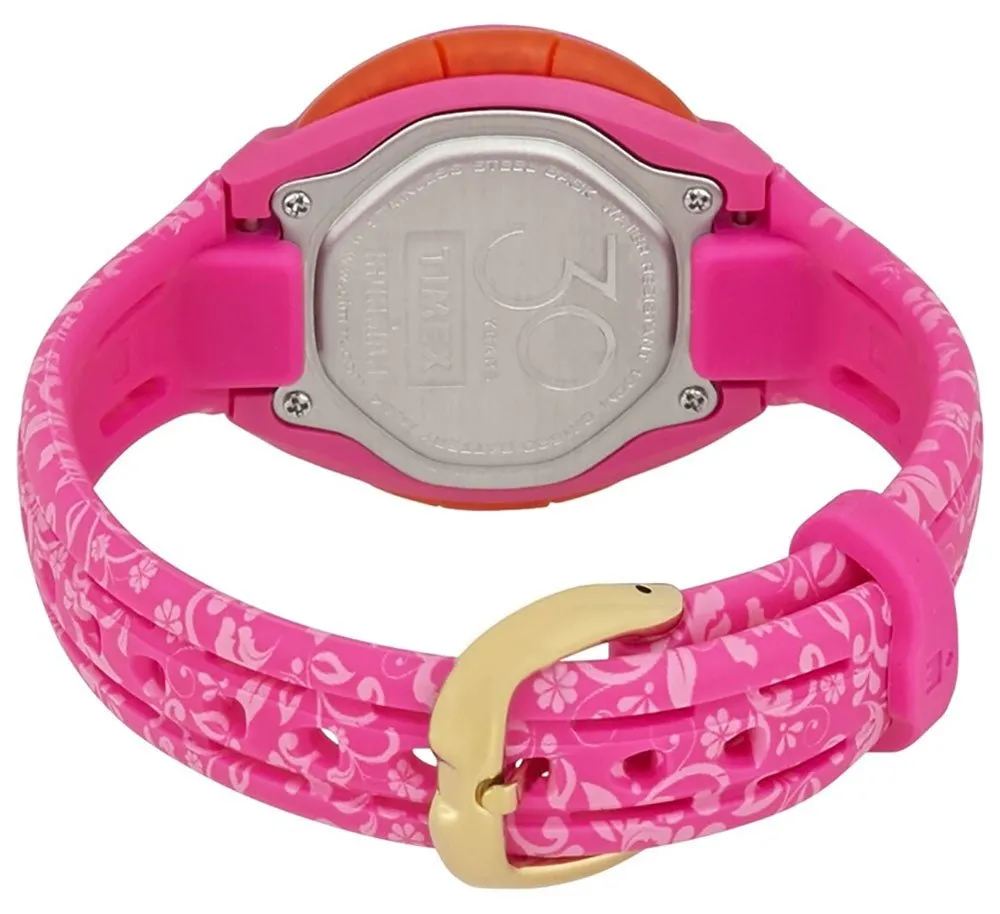 Timex Ironman Sleek 50 Pink Resin Gray Dial Silicone Strap Digital Quartz Womens Watch TW5M03000