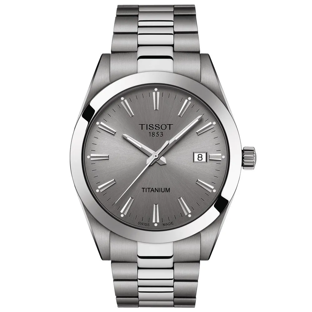 Tissot Gentleman 40mm Grey Dial Titanium Gents Quartz Watch T1274104408100