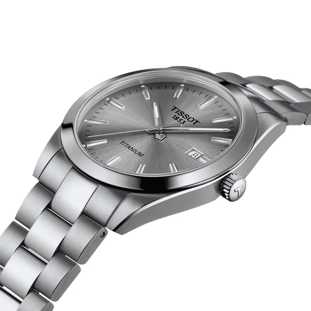 Tissot Gentleman 40mm Grey Dial Titanium Gents Quartz Watch T1274104408100