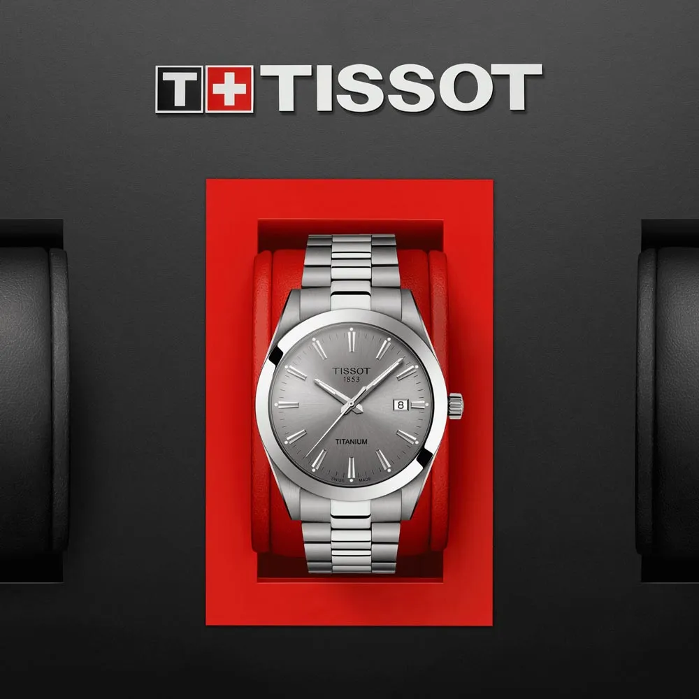 Tissot Gentleman 40mm Grey Dial Titanium Gents Quartz Watch T1274104408100