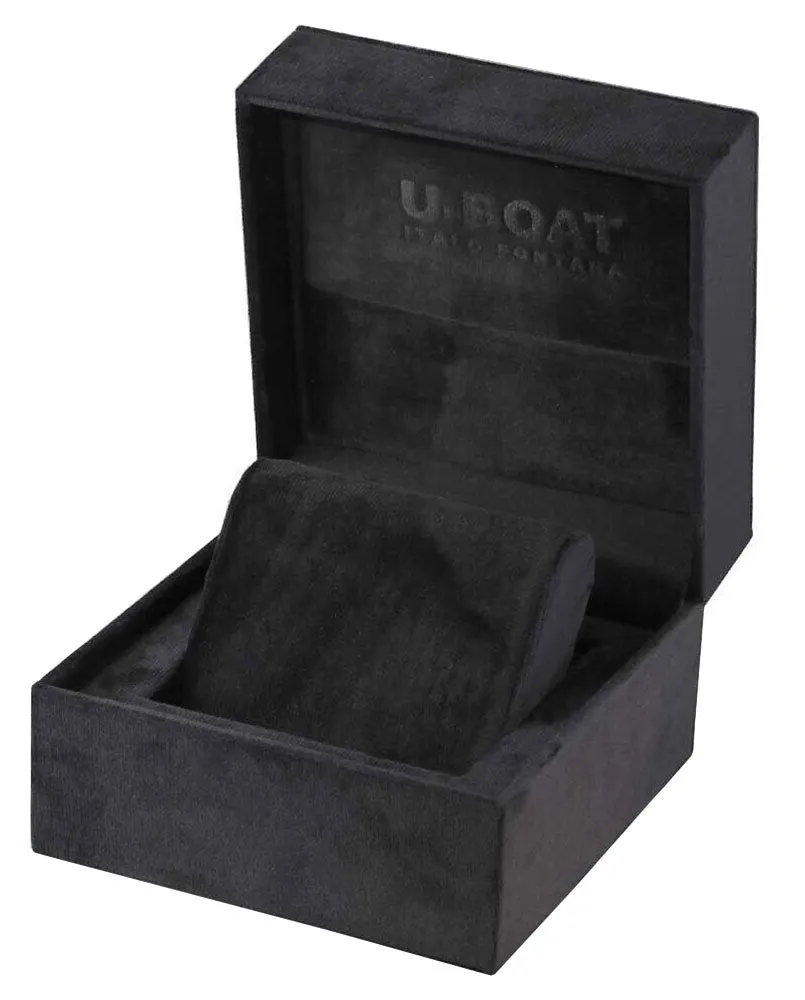 U-Boat Darkmoon Camouflage Black PVD Gray Dial Black Rubber Strap Quartz Mens Watch 9550